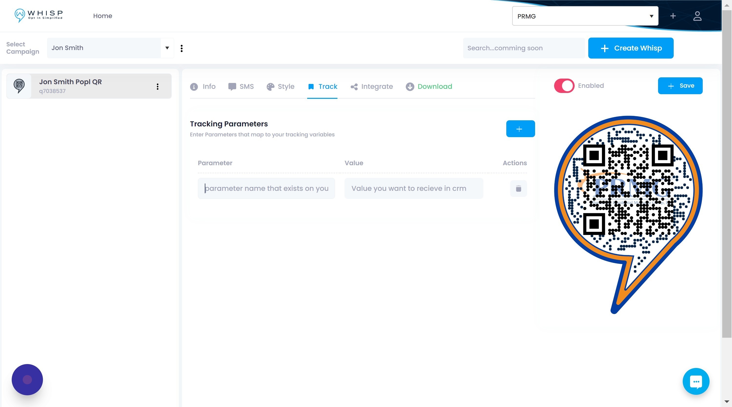 Screenshot of: Click here and type in
